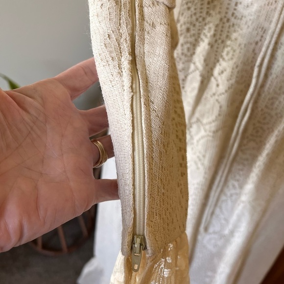 Gunne Sax by Jessica Black Label Vintage 9 Cream Boho Lace Dress Wedding - Picture 9 of 14